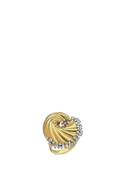 Wave Diamonds Women's Gold Ring